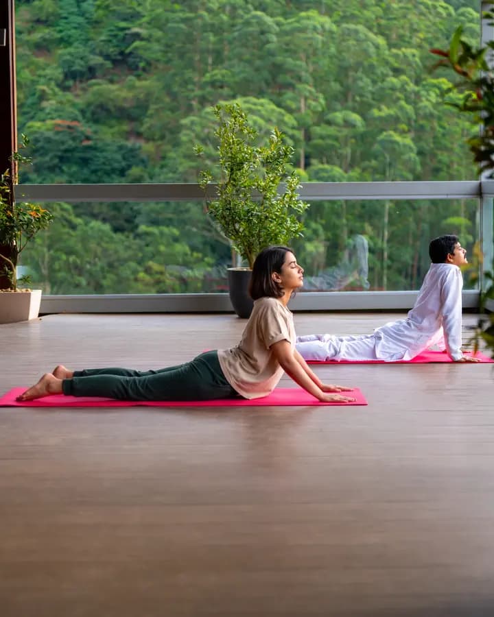 Morning Yoga Above the Valley
